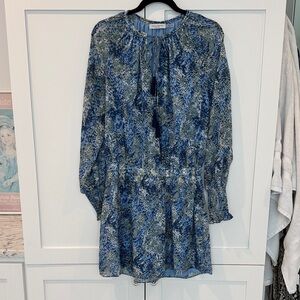 Ramy Brook Blue and Gray Long Sleeve Dress Size S/P